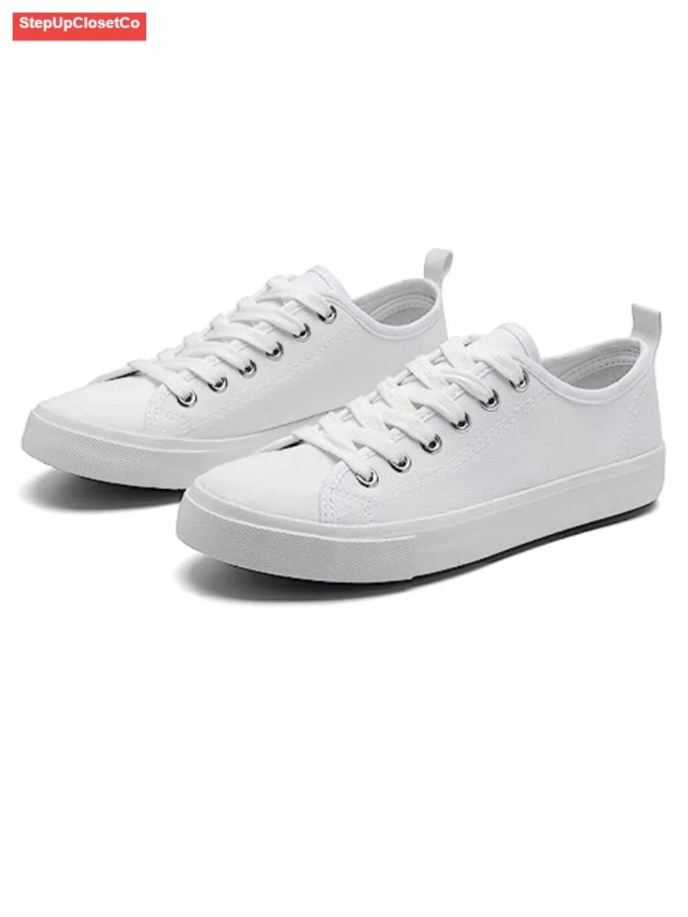 Low Top Canvas Sneakers Women Fashion Lightweight Lace Up Shoes